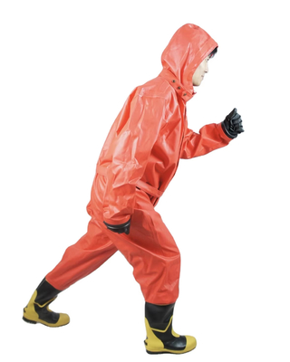 Good Airtightness Secondary Chemical Protective Clothing With Snap Ring
