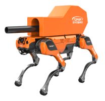 High Speed Fan Airflow Fire Extinguishing Quadruped Robot Dog Equipped With Various Modules