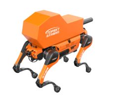 High Speed Fan Airflow Fire Extinguishing Quadruped Robot Dog Equipped With Various Modules
