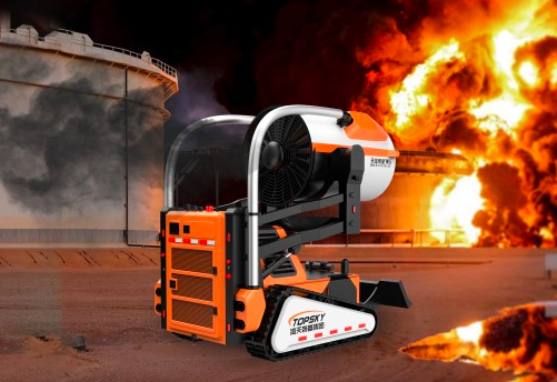Firefighting fire-extinguishing robot (3rd generation, oil-powered hydraulic, with water hose frame)