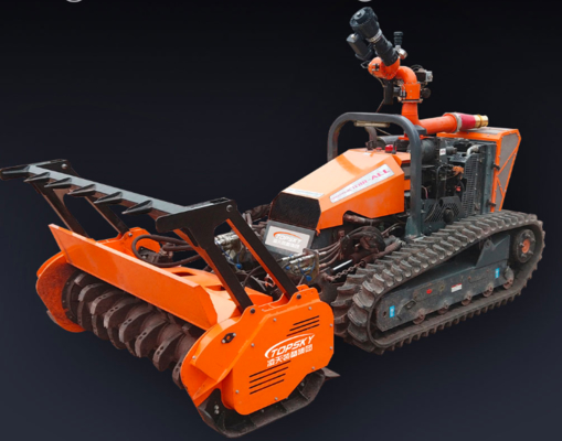 Establishment of forest isolation zone for deploying fire-fighting robots